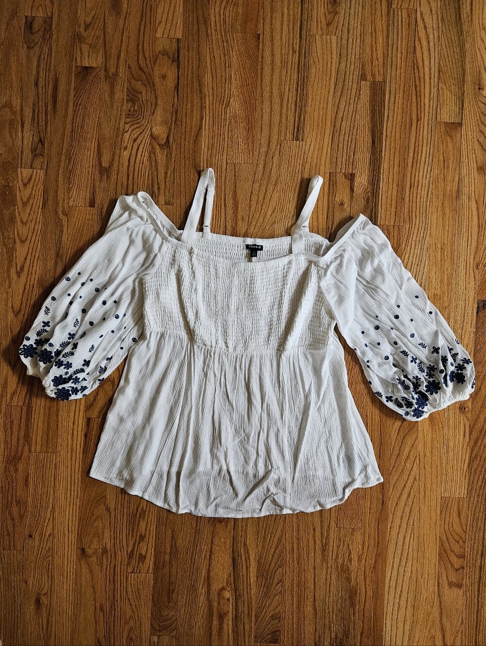 torrid Cold Shoulder Gauze Top